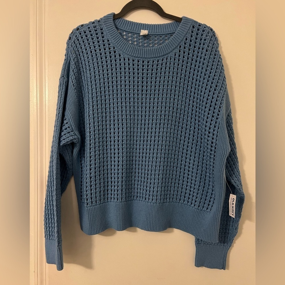 NWT Old Navy Textured Blue Crew Neck Sweater size XL (O105)